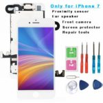 for iPhone 7 Screen Replacement LCD White 3D Touch LCD Full Assembly- with [ Proximity Sensor] [ Ear Speaker] [ Front Camera] [ Repair Tools] Display Touch Digitizer Frame Assembly Full Repair Kit