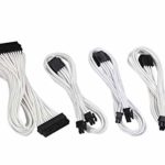 EZDIY-FAB Power Supply Sleeved Cable 24-PIN/ 8-PIN (4+4) M/B, 8PIN (6+2) PCI-E Extension Cable Kit 500mm Length, White