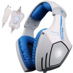 SADES A60 7.1 USB Surround Sound Stereo Over-the-Ear Gaming Headset with Mic Bass, Vibration, Noise-Canceling, Volume Control for PC (White)