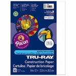 Tru-Ray Heavyweight Construction Paper, White,  9″ x 12″, 50 Sheets