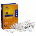 Holiday Joy – Clear White Mini String Lights on White Wire for Christmas Tree Lights – Indoor/Outdoor (100 Lights)