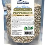 Viva Doria Whole White Peppercorn (Whole White Pepper) 12 oz for Grinder Refill