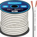 InstallGear 14 Gauge AWG 100ft Speaker Wire Cable – White