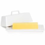 Porcelain Butter Dish with Lid, Covered Butter Keeper – Handle Design – Dishwasher Safe, White – Better Butter & Beyond