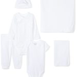 Moon and Back Baby 6-Piece Organic Playtime Gift Set, White Cloud, Newborn