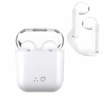 Bluetooth Earbuds, Bluetooth Headphones Wireless Sport Earbuds Mini in-Ear Earphones Stereo Noise Canceling with Charging Case for Workout, Running, Gym (White-)
