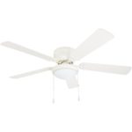 Portage Bay 50254 Hugger 52″ White West Hill Ceiling Fan with Bowl Light Kit