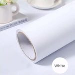 White Self-Adhesive Wallpaper Film Stick Paper Easy to Apply Peel And Stick Wallpaper Stick Wallpaper Shelf Liner Table and Door Reform(15.7″ x157.5″)