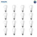 Philips LED Non-Dimmable A19 Frosted Light Bulb: 450-Lumen, 2700-Kelvin, 5.5-Watt (40-Watt Equivalent), E26 Medium Screw Base, Soft White, 16-Pack