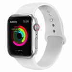 AdMaster Silicone Compatible for Apple Watch Band and Replacement Sport iwatch Accessories Bands Series 4 3 2 1 White 38mm/40mm S/M