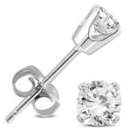 1/4 Carat TW IGI Certified Round Diamond Solitaire Stud Earrings in 14K White Gold