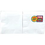 Amscan Frosty White Big Party Pack Luncheon Napkins, 6.5″ x 6.5″, 125 Ct.