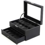 SONGMICS Watch Box, Watch Case, Storage Box for 20 Watches with Glass Window, Great Gift Choice
