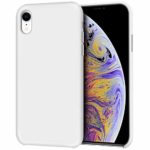 iPhone XR Case, Anuck Anti-Slip Liquid Silicone Gel Rubber Bumper Case with Soft Microfiber Lining Cushion Slim Hard Shell Shockproof Protective Case Cover for Apple iPhone XR 6.1″ 2018 – White