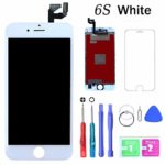 MWBDD Compatible with iPhone 6s Screen Replacement White 4.7 Inch LCD Display with 3D Touch Screen Digitizer Frame Full Assembly Include Full Free Repair Tools Kit+Instruction+Screen Protector