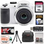 KODAK PIXPRO AZ252 Astro Zoom Digital Camera (White) with 16GB Card + Case + Tripod Kit