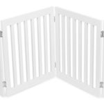 Internet’s Best Traditional Pet Gate | 4 Panel | 24 Inch Step Over Fence | Free Standing Folding Z Shape Indoor Doorway Hall Stairs Dog Puppy Gate | White | MDF