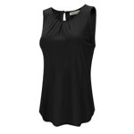 iGENJUN Women’s Summer Sleeveless Pleated Back Closure Casual Tank Tops