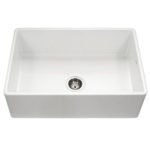 Houzer PTG-4300 WH Platus Series Apron-Front Fireclay Single Bowl Kitchen Sink, 33″, White