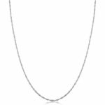14k White Gold Singapore Chain Necklace (0.7mm, 1mm, 1.4mm, 1.7mm)