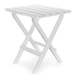 Camco 51695 White Large Adirondack Portable Outdoor Folding Side Table, Perfect for The Beach, Camping, Picnics, Cookouts and More, Weatherproof and Rust Resistant