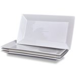 Klikel 4 Serving Platters | Classic White Plate | Serving Trays For Parties | Microwave And Dishwasher Safe – 5.5 X 10