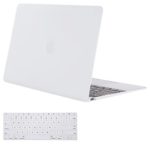 MOSISO Plastic Hard Shell Case & Keyboard Cover Compatible MacBook 12 Inch Retina Display Model A1534 (Newest Version 2017/2016/2015), White
