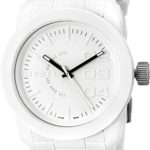 Diesel Men’s Double Down Quartz Stainless Steel and Silicone Casual Watch, Color: White (Model: DZ1436)