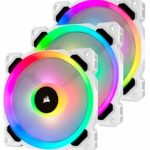 CORSAIR LL Series, LL120 RGB, 120mm RGB LED Fan, Triple Pack with Lighting Node PRO- White