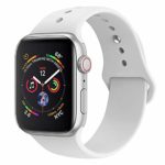 BicasLove Compatible for Apple Watch Band 38mm 40mm Silicone Replacement Sport Strap Compatible for iWatch Bands White M/L