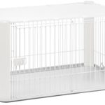 IRIS Large Wire Dog Crate with Mesh Roof, White