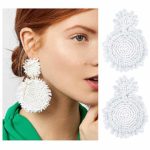 Suyi Trend Handmade Beaded Earrings Statement Drop Earrings Bohemian Tassel Dangle Earrings Creative Gifts for Women Lady