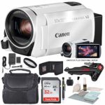 Canon Vixia HF R800 HD Camcorder (White) Bundle W/ 32GB SD Card, Camcorder Case, Cleaning Accessories and Fibertique Cleaning Cloth