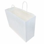 16x6x12″- 100 Pcs – White Paper Shopping Bags, Kraft Bags with Handles, Gift Bags, White Bags Bulk