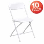 Flash Furniture 10 Pk. HERCULES Series 800 lb. Capacity Premium White Plastic Folding Chair
