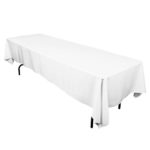 Gee Di Moda Rectangle Tablecloth – 70 x 120 Inch – White Rectangular Table Cloth in Washable Polyester – Great for Buffet Table, Parties, Holiday Dinner, Wedding & More