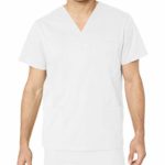 Amazon Essentials Men’s Quick-Dry Stretch Scrub Top, White, Large