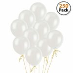 White Party Balloons (250 Pcs) – Lets Party with a Pack of 12” Latex Balloons – Perfect for Kids Birthday Parties, Events, or Activities – Fun & Easy to Inflate Ball Balloons