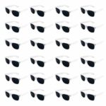 Super Z Outlet Plastic Vintage Retro Style Sunglasses Classic Shades Eyewear Party Prop Favors (24 Pairs) (White)