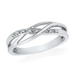 Sterling Silver Round Diamond Twisted Fashion Ring (0.05 cttw)