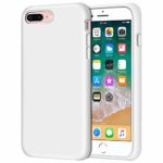 iPhone 8 Plus Case, iPhone 7 Plus Case, Anuck Soft Silicone Gel Rubber Bumper Case Microfiber Lining Hard Shell Shockproof Full-Body Protective Case Cover for iPhone 7 Plus /8 Plus 5.5″ – White
