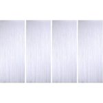 Sumind 4 Pack Foil Curtains Metallic Fringe Curtains Shimmer Curtain for Birthday Wedding Party Christmas Decorations (White)