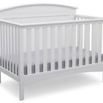 Delta Children Archer Solid Panel 4-in-1 Convertible Baby Crib, Bianca White