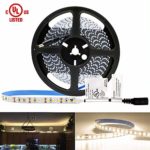 HitLights Warm White LED Light Strip, Premium High Density 3528-16.4 Feet, 600 LEDs, 3000K, 164 Lumens per Foot. UL-Listed. 12V DC Tape Light for Under Cabinet, Kitchen, Household& More