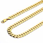 14k REAL Yellow OR White Gold Solid Men’s 4mm Cuban Concave Curb Chain Necklace with Lobster Claw Clasp