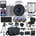 Canon EOS Rebel SL3 DSLR Camera (White) + Canon EF-S 18-55mm f/4-5.6 is STM Lens Bundle with Premium Accessories