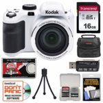KODAK PIXPRO AZ421 Astro Zoom Digital Camera (White) with 16GB Card + Case + Flex Tripod + Kit