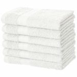 AmazonBasics Fade-Resistant Cotton Hand Towel – 6-Pack, White