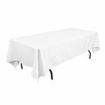 Surmente 60 x 102 Tablecloth for Rectangle Tables Polyester Oblong Table Cloth for Weddings, Banquets, or Restaurants (White)