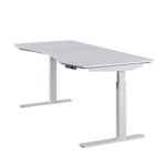 ApexDesk Elite Series 60″ W Electric Height Adjustable Standing Desk (Memory Controller, 60″ White Top, Off-White Frame)